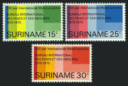 Surinam 421-423, MNH. Michel 695-697. International Meter Convention, 100, 1975. - Surinam