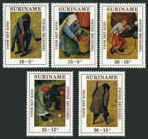 Surinam B177-B181, B179a, MNH. Mi 608-612, Bl.11. Child Games By Peter Brueghel. - Suriname