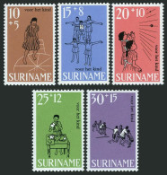Surinam B147-B151, B149a, MNH. Mi 548-552, Bl.8. Welfare 1968. Children's Games. - Surinam