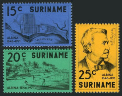 Surinam 392-394, MNH. Mi 613-615. Founding Of Albina-August Kappler, 1971. River - Surinam