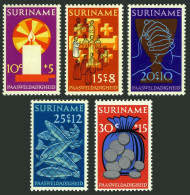 Surinam B182-B186, MNH. Michel 618-622. Easter 1972. Candle, Fish. - Suriname