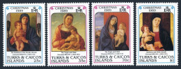 Turks & Caicos 780/786,787, MNH. Christmas 1989. Paintings By Giovanni Bellini. - Turks And Caicos