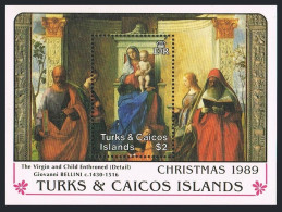 Turks & Caicos 788, MNH. Mi Bl.78. Christmas 1988. Paintings, Giovanni Belinni. - Turks E Caicos