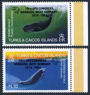 Turks & Caicos 637-638, 639, MNH. Save Our Whales. UPU Congress Hamburg, 1984. - Turcas Y Caicos