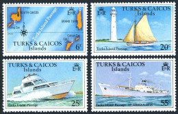Turks & Caicos 338-341, MNH. Mi 381-384. Shipping Route, Map, Lighthouse. 1978. - Turcas Y Caicos
