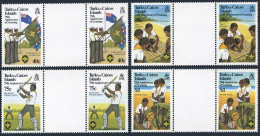 Turks-Caicos 512-515 Gutter, 516, MNH. Scouting Year 1992. Lord Baden-Powell. - Turcas Y Caicos