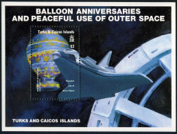 Turks & Caicos 577, MNH. Mi Bl.45. Manned Flight-200,1983. Montgolfier, Colombia - Turks And Caicos