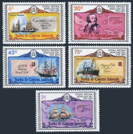 Turks & Caicos 391-395 Perf 14,  MNH. Michel 436-440A. Rowland Hill,1979. Ships. - Turks And Caicos