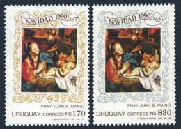 Uruguay 1358-1359,MNH.Mi 1883-1884. Christmas 1990.Nativity,Brother Juan B.Maino - Uruguay
