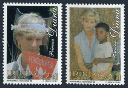 Uruguay B10-B11,B12, MNH. Michel 2326-2327,Bl.83. Diana,Princess Of Wales, 1998. - Uruguay