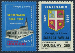 Uruguay 1383-1384,MNH. Mi 1902-1903. Colleges,1991,Sagrada Family,Heart Of Mary. - Uruguay