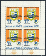 Uruguay 1041 Sheet/4,MNH.Mi 1537 Klb. World Soccer Cup Argentina-1978,Spain-1982 - Uruguay