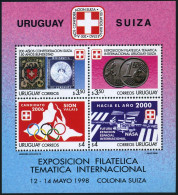 Uruguay 1722 Sheet,MNH. Swiss Republic-200,1998.Euro Coin,Olympic,Space Station. - Uruguay