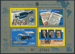 Uruguay C411,C413b,C414b, C413-C414 Sheets, MNH. USA-200,1976. Apollo, Concorde, - Uruguay