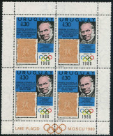 Uruguay 1042 Sheet,MNH. Mi 1538. Rowland Hill, Olympics Lake Placid,Moscow-1980, - Uruguay