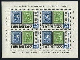 Uruguay C309a-C310a, MNH. Mi 1080-1081 Bl.7-8. The 1866 Numeral Issue-100. 1967. - Uruguay