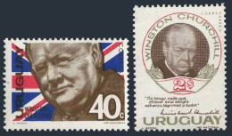 Uruguay 728,C284, MNH. Michel 1027-1028. Sir Winston Churchill, 1966. Flag. - Uruguay