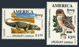 Uruguay 1504-1505, MNH. Mi 1998-1999. UPAEP 1993: Caiman, Athene Cunicularia. - Uruguay