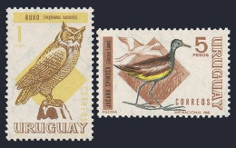 Uruguay 751,754,MNH.Mi 1113-1114. Birds 1968.Great Lorned Owl,Wattled Jacanas. - Uruguay