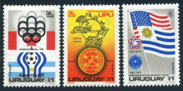 Uruguay C416-C418,C418a,imperf, MNH. Mi 1369-1371,Bl.28 A,B. USA-200, Soccer-74. - Uruguay