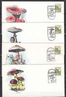 10 Enveloppes 1992 CHAMPIGNONS - MUSHROOMS - Cachets Illustrees - Champignons