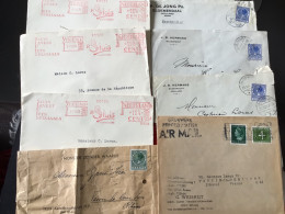 Lot Vielles Lettres Des Pays Bas A Destination De Tassin La Demi Lune , Affranchissement Divers , Mécanique , Par Avion - Storia Postale