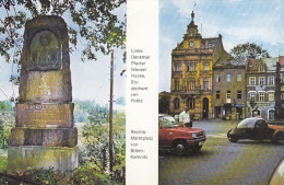 Politz, Denkmal Pfarrer Hocke, Und Böhm.-Kamnitz, Marktplatz Ngl #G5183 - Tschechische Republik