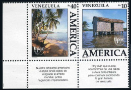 Venezuela 1443-1444a,MNH.Michel 2652-2653. UPAE-1990.Lake Dwelling,Coastline. - Venezuela