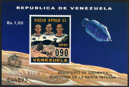 Venezuela C1019a,MNH.Michel Bl.18. Apollo 11 Moon Landing.Astronauts,1969. - Venezuela