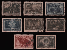 Russia / Sowjetunion 1943 - Mi-Nr. 847-854 Gest / Used - Oktoberrevolution - Usados