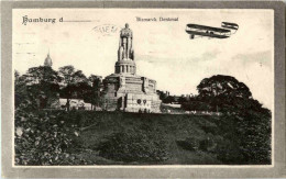 Hamburg - Bismarck Denkmal Mit Flugzeug - Sonstige & Ohne Zuordnung