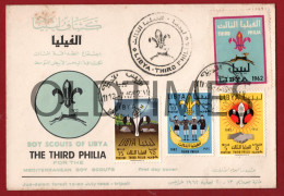 LIBYA - BOY SCOUTS OF LIBYA - THE THIRD PHILIA FOR THE MEDITERRANEAN - FIRST DAY COVER - 1962 ENVELOPE - Movimiento Scout