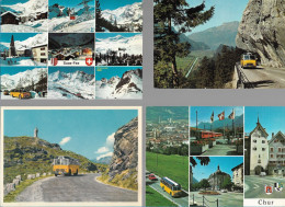 CPA CARTE POSTALE SUISSE 4 X POSTALAUTO AUTO PÖSTALE CAR POSTAL - Verzamelingen & Kavels