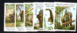 LAOS -  1982 - ELEPHANTS SET OF  6 MINT NEVER HINGED, - Laos