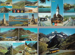 CPA CARTE POSTALE SUISSE 4 X POSTALAUTO AUTO PÖSTALE CAR POSTAL - Collezioni E Lotti