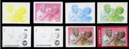 Tchad Chad Tschad 1987 / 1988 Mi. 1160 - 1165 Essais Couleur Color Proofs Lutte Contre Trachome Lions Club International - Rotary, Lions Club