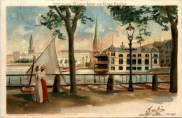 Hamburg - Binnen Alster - Litho - Sonstige & Ohne Zuordnung