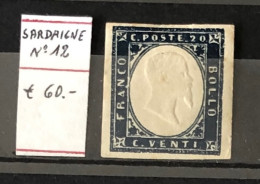 Italie Timbres  Sardaigne N°12 Neuf* - Sardaigne