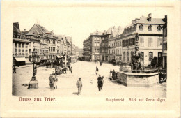 Trier, Hauptmarkt, Blick Auf Porta Nigra - Trier