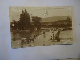 SWITZERLAND   POSTCARDS GENEVE PONT DES  BERQUES 1922 - Andere & Zonder Classificatie