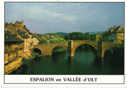 Espalion - Les Anciennes Tanneries Au Bord Du Lot Anjambé Par Le Pont Vieux - Espalion