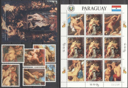 Paraguay 1985, Art, Rubens, Nude, 6val +BF +Sheetlet - Rubens