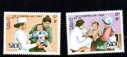 LAOS -  1984 - POLIO VACCIATION CAMPAIGN SET OF 2  MINT NEVER HINGED, - Laos