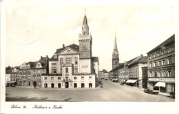 Löbau In Sachsen - Rathaus Und Kirche - Löbau