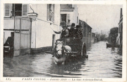 CPA Paris Rue Félicien-David Inondations (1390815) - Überschwemmung 1910