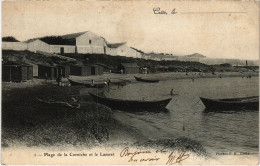 CPA Cette Plage De La Corniche Et Le Lazaret (1390180) - Sete (Cette)