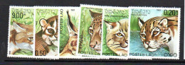 LAOS -  1981- NATIVE WILD CATS SET OF 6  MINT NEVER HINGED, - Laos