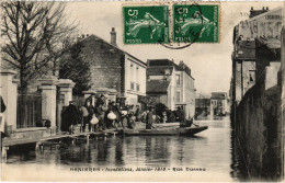 CPA Asnieres Rue Dussau Inondations (1391195) - Asnieres Sur Seine