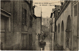 CPA Melun Rue Au Lin Inondations (1390911) - Melun