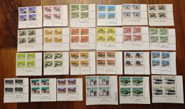 China 1995~1999 R28/R29 Definitive Stamps — Great Wall Complete Sets 24v Block Of 4 With Printer & Name Tab Labels MNH - Nuevos